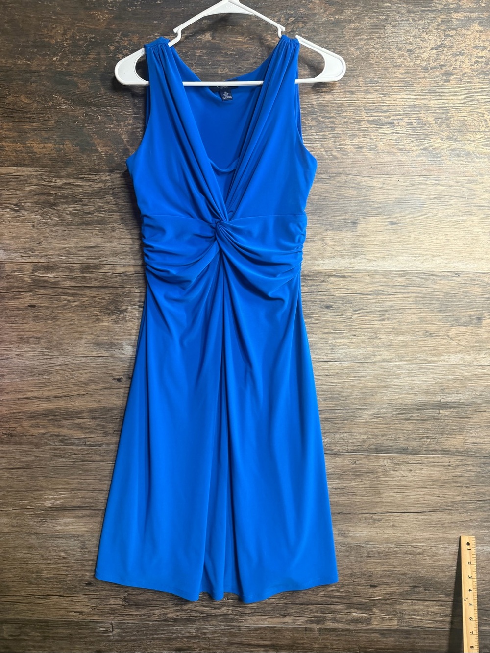 Chaps Cobalt Blue Twist-Front Midi Dress